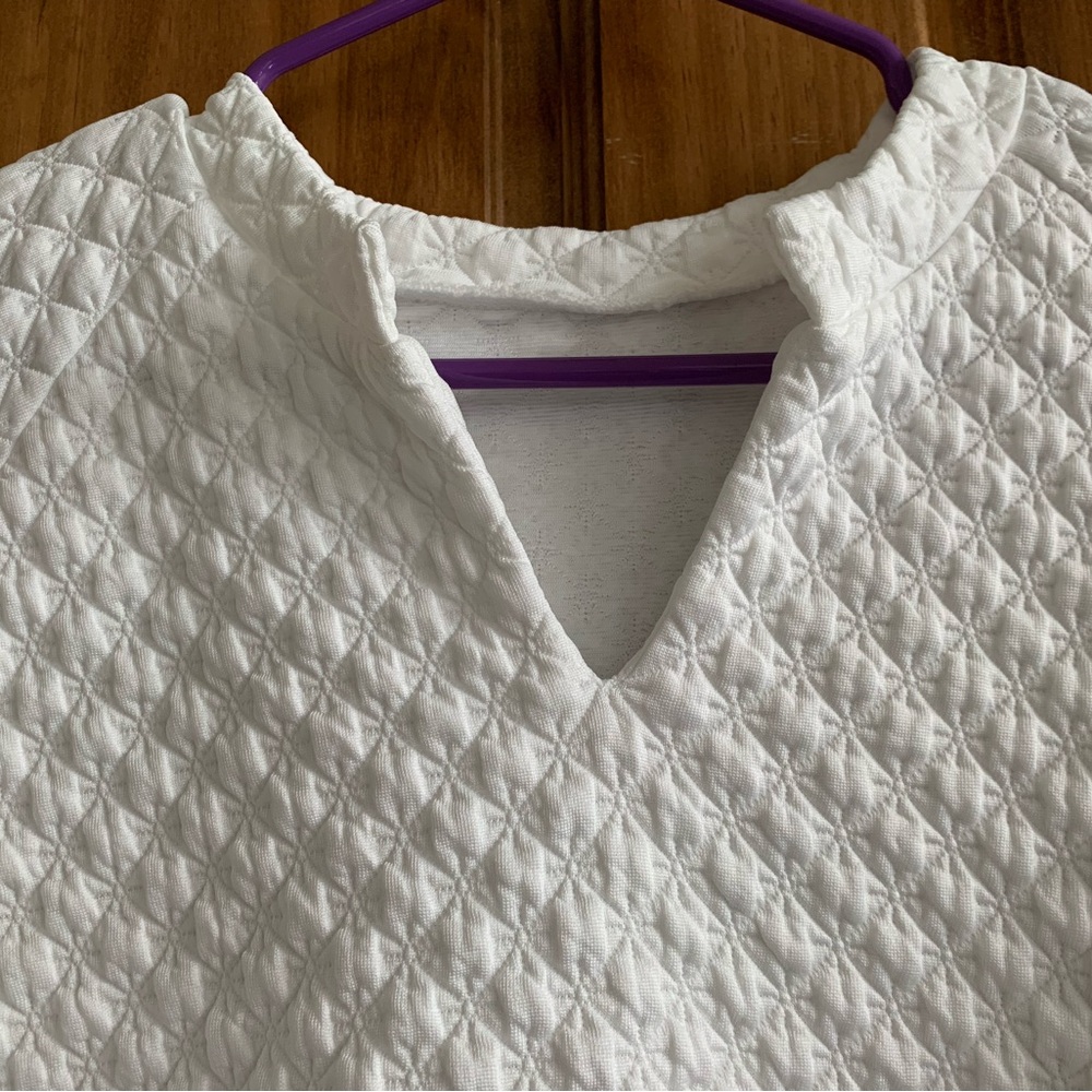 White Textured Pullover Sweatshirt - Picture 2 of 3
